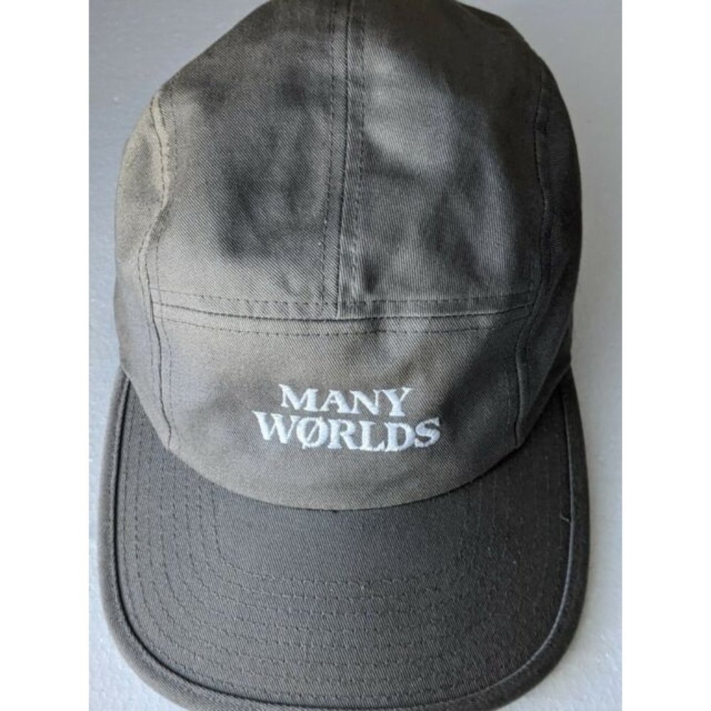 Many Worlds All Is Possible Hat Grey Gray BLK- ADJUSTABLE SNAPBACK - 100% COTTON